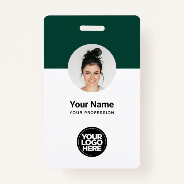 Custom Employee Modern ID Card Green QR Badge ID Badge (Front)