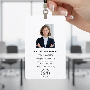  Custom Employee Name And Logo Photo ID Badge