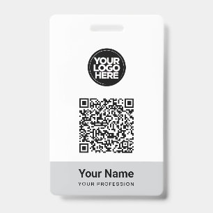 Custom Employee Name Business Logo Qr Code ID Badge