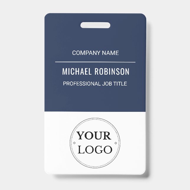 Custom Employee Name Corporate Logo ID Badge (Front)