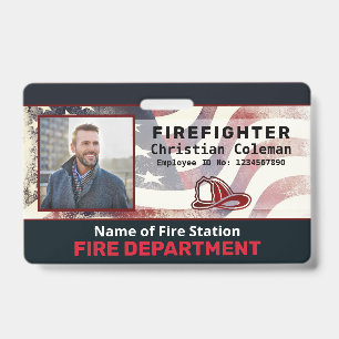 Custom Employee Name ID  Card Logo Bar Code Photo  Badge