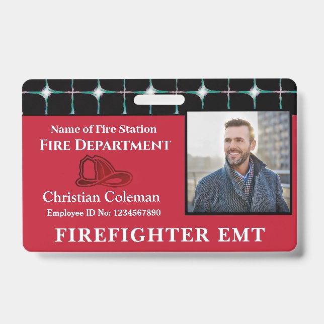 Custom Employee Name ID  Card Logo Bar Code Photo Badge (Front)