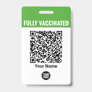 Custom Employee Name Logo Vaccination QrCode ID Badge