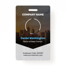 Custom Employee Name, Photo, Bar Code, Logo Badge