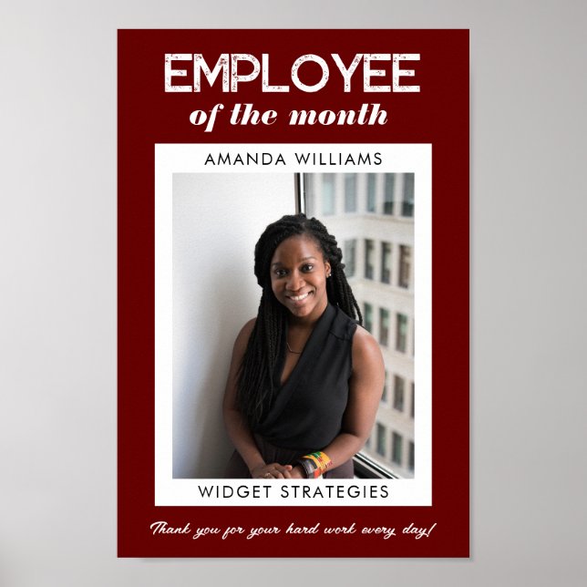Custom Employee of the Month Appreciation Photo  Poster (Front)