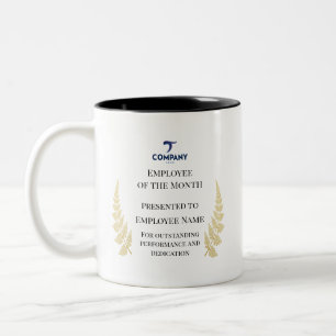 Custom Employee of the Month Corporate Recognition Two-Tone Coffee Mug