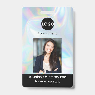 Custom Employee Photo, Bar Code, Logo, holographic ID Badge