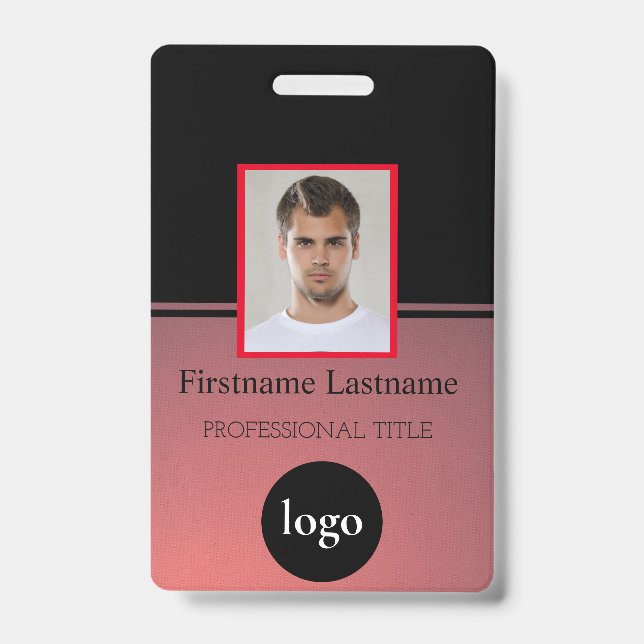 Custom Employee - Photo, Bar Code, Logo, Name Badg ID Badge (Front)