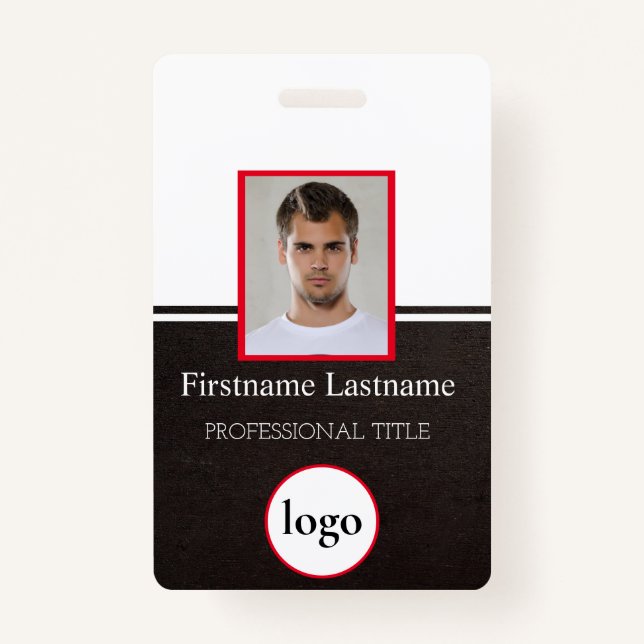 Custom Employee - Photo, Bar Code, Logo, Name Badg ID Badge (Front)