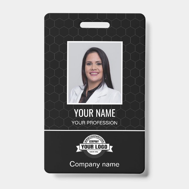 Custom Employee - Photo, Bar Code, Logo, Name Badg ID Badge (Front)