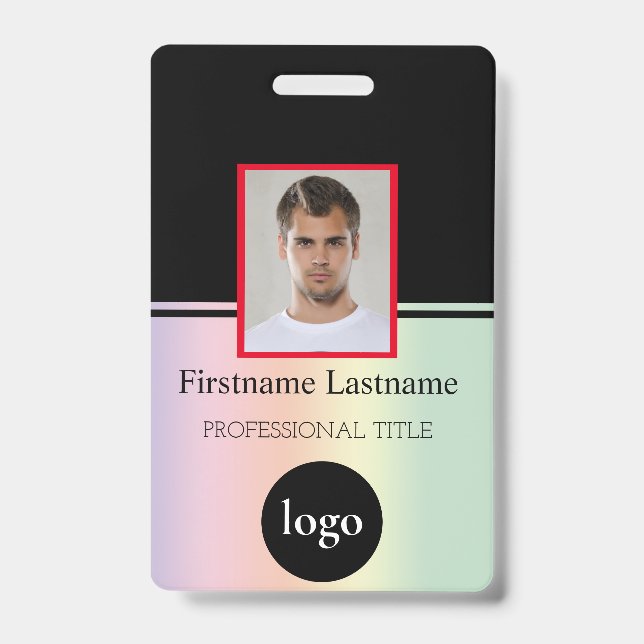 Custom Employee - Photo, Bar Code, Logo, Name Badg ID Badge (Front)