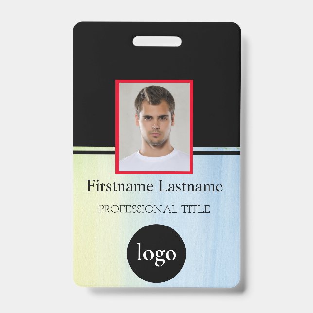 Custom Employee - Photo, Bar Code, Logo, Name Badg ID Badge (Front)