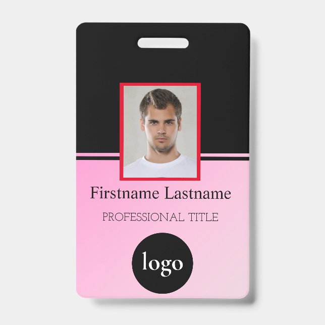 Custom Employee - Photo, Bar Code, Logo, Name Badg ID Badge (Front)