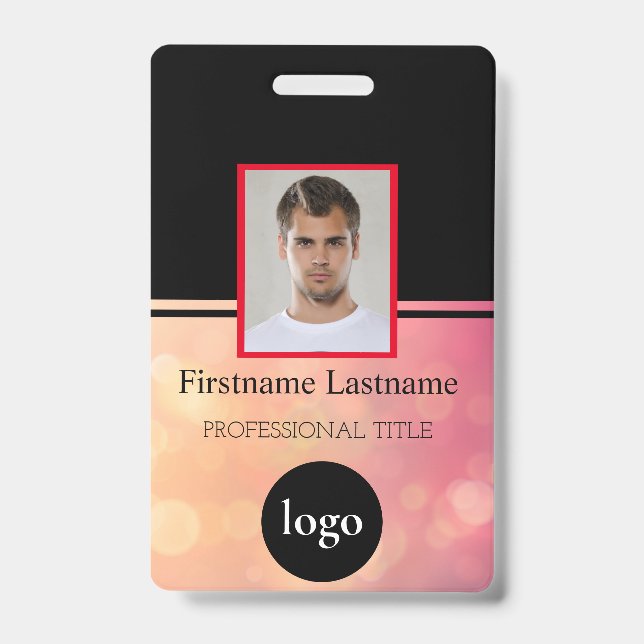 Custom Employee - Photo, Bar Code, Logo, Name Badg ID Badge (Front)