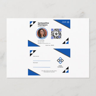 Custom Employee Photo, Bar Code, Logo, Name Badge Enclosure Card