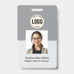 Custom Employee Photo, Bar Code, Logo, Name Badge ID Badge