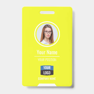 Custom Employee Photo, Bar Code, Logo, Name Badge ID Badge