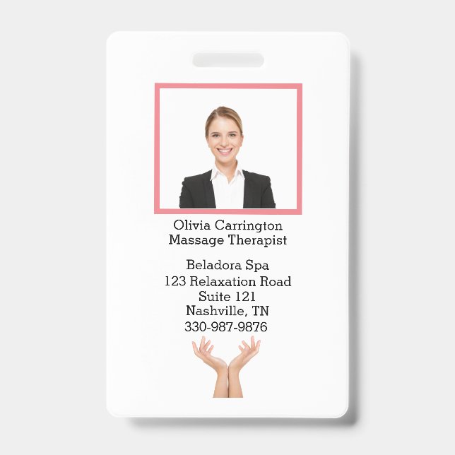 Custom Employee Photo Bar Code Logo Name Badge ID Badge (Front)