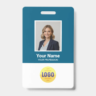 Custom Employee Photo, Bar Code, Logo, Name Badge ID Badge
