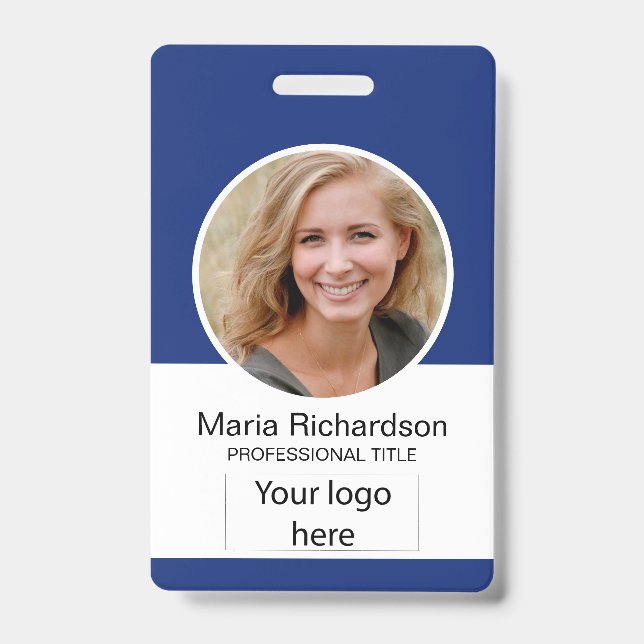 Custom Employee, Photo, Bar Code, Logo, Name Badge ID Badge (Front)