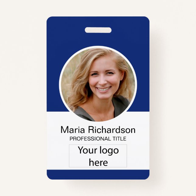 Custom Employee, Photo, Bar Code, Logo, Name Badge ID Badge (Front)