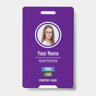 Custom Employee Photo, Bar Code, Logo, Name Badge ID Badge