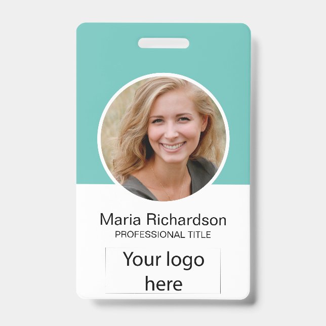 Custom Employee, Photo, Bar Code, Logo, Name Badge ID Badge (Front)