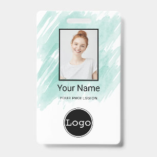 Custom Employee Photo, Bar Code, Logo, Name Badge ID Badge