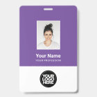 Custom Employee Photo, Bar Code, Logo, Name Badge