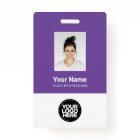 Custom Employee Photo, Bar Code, Logo, Name Badge