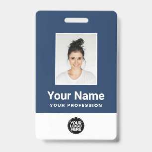 Custom Employee Photo, Bar Code, Logo, Name Badge ID Badge