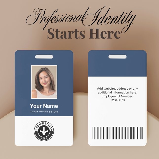 Custom Employee Photo, Bar Code, Logo, Name Badge ID Badge (Creator Uploaded)