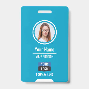 Custom Employee Photo, Bar Code, Logo, Name Badge ID Badge