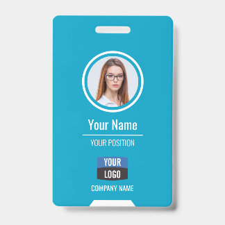 Custom Employee Photo, Bar Code, Logo, Name Badge ID Badge