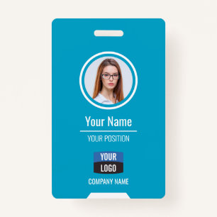 Custom Employee Photo, Bar Code, Logo, Name Badge ID Badge