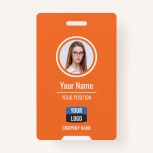 Custom Employee Photo, Bar Code, Logo, Name Badge ID Badge