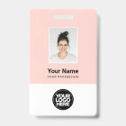 Custom Employee Photo, Bar Code, Logo, Name Badge