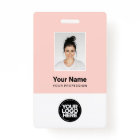 Custom Employee Photo, Bar Code, Logo, Name Badge