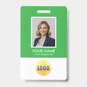 Custom Employee Photo, Bar Code, Logo, Name Badge ID Badge