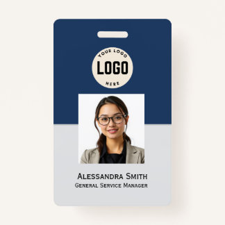 Custom Employee Photo, Bar Code, Logo, Name Badge ID Badge