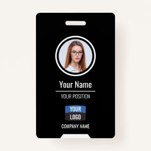 Custom Employee Photo, Bar Code, Logo, Name Badge ID Badge