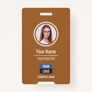 Custom Employee Photo, Bar Code, Logo, Name Badge ID Badge