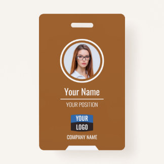 Custom Employee Photo, Bar Code, Logo, Name Badge ID Badge
