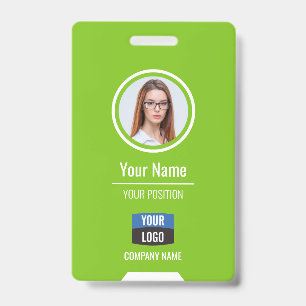 Custom Employee Photo, Bar Code, Logo, Name Badge ID Badge