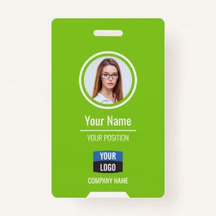 Custom Employee Photo, Bar Code, Logo, Name Badge ID Badge