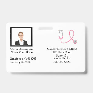 Custom Employee Photo Bar Code Logo Name Badge ID Badge