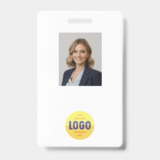 Custom Employee Photo, Bar Code, Logo, Name Badge ID Badge