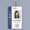 Custom Employee Photo, Bar Code, Logo, Name Blue