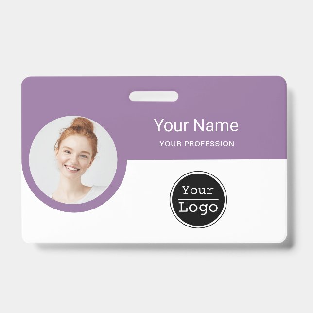 Custom Employee - Photo, Bar Code, Logo, Name ID B Badge (Front)