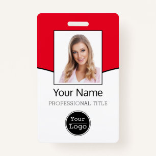 Custom Employee Photo, Bar Code, Logo, Name ID Bad ID Badge